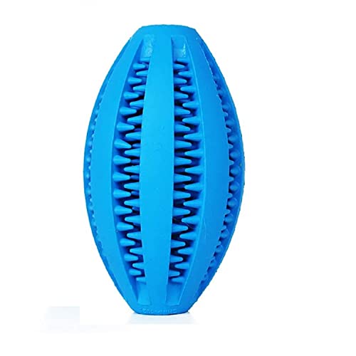 emily pets Dog Toy Ball Nontoxic Rubber Ball Treat Feeder Ball Dog Interactive Ball for Dog Teeth Cleaning and IQ Training Ideal for All Breeds Dogs (Blue)(12 CM)