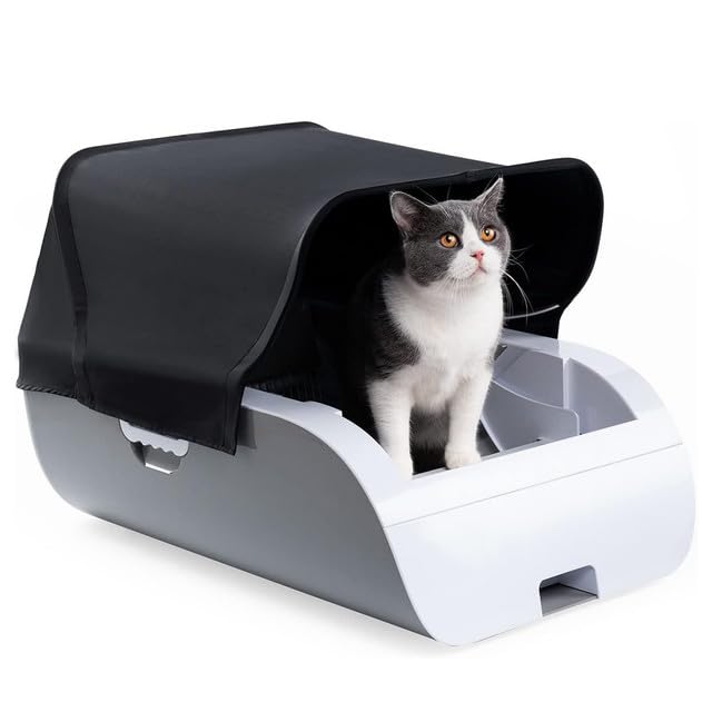 Emily Pets Automatic Self-Cleaning Cat Litter Box– Smart App Control, Odor-Free, Deodorizing, No-Scoop Litter Tray for Multiple Cats (White)