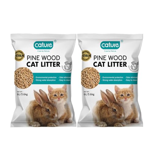 cature Care by Nature Pine Wood Cat Litter | Environmental Protection | Odor Elimination | Strong Water Absorption | Easy to Clean for Multiple Cats (7.2 Kg Total) (2 Packs of 3.6Kg)