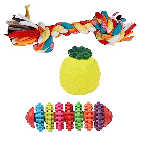 cature Care by Nature Pack of 3 Dog Toys, Toy for Small,Medium, and Large Breed Size Dogs with Interactive Dog Rope Toys, Squeaky Dog Plush Toy Chew Toys for Teething and Training (COMBO1)