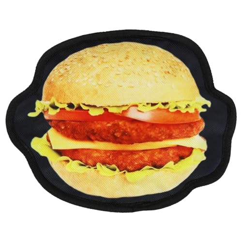 Cature Care by Nature Hamburger Dog Toy for Dogs | Soft Plush Squeaky Chew Toy | Interactive Puppy Toy for Small & Medium Dogs | Durable Pet Toy for Fetch, Training & Indoor Play (Burg)