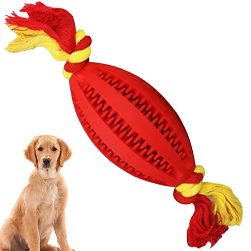 emily pets Dog Toy Pet Rubber Toy Molars Clean Teeth Rugby Medium and Large Dog Toys (Red)