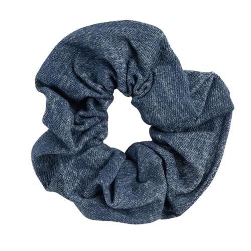 F DREAM Hair Scrunchie, Soft Casual Scrunhie, Ponytail knitted Scrunchie, Hair Style, Bun Scrunchie, Blue Elastic Tie