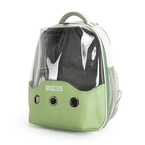 Cature Care by Nature Pet Carrier Backpack for Cats & Small Dogs | Transparent Bubble Travel Bag with Ventilation, Comfortable, Foldable, Green