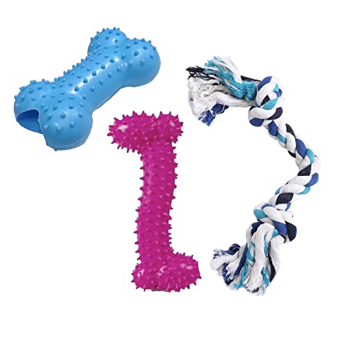 cature Care by Nature Dog Rope Toys Puppy Small and Medium Dogs Dogs Interactive Durable Washable Cotton Dog Chew Rope Toys Teeth Cleaning (Color May Vary, Pack of 3)