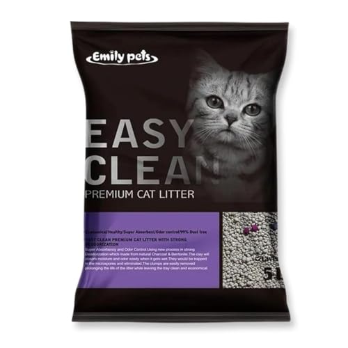 Emily Pets Bentonite Cat Litter | Fresh Scent | Highly Absorbent Clumping Litter | Effective Odor Control | Dust Free (Lavender, 5 L)