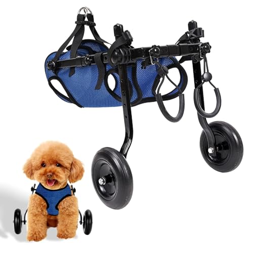 Cature Dog Wheelchair for Back Legs Small Medium Size Dogs,Dog Wheel Chair Hind Limb Hind Leg Disabled Pet Cat Dog Mobility Aid Trolley Legs Rehabilitation Light Pet Walk Tools, for Pets (M)