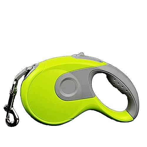 Emily Pets Retractable Dog,Puppy,Pet 3m Leash,Pet Automatic Flexible Walking Traction Rope Leash with Anti-Slip Handle,Strong Nylon Tape,Tangle-Free,One-Handed One Button Lock & Release(Green)