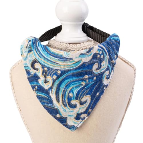 Emily Pets Adjustable Cute Large Dog Collars Puppy Pet Slobber Towel Outdoor Cats Collar Dog Collar Neckerchief/Blue/Large
