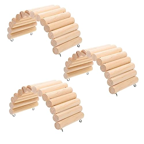 WildBird Care Natural Wood Pet Suspension Bridge, Pet Ladder, for Hamsters Chinchillas Small Pet Grinding Teeth Parrots (Pack of 3)