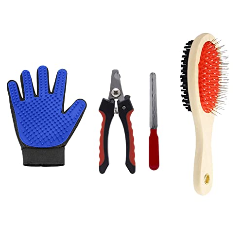 Emily Pets Grooming kit pet Comb Nail Clipper Pet Grooming Glove (Pack of 3)