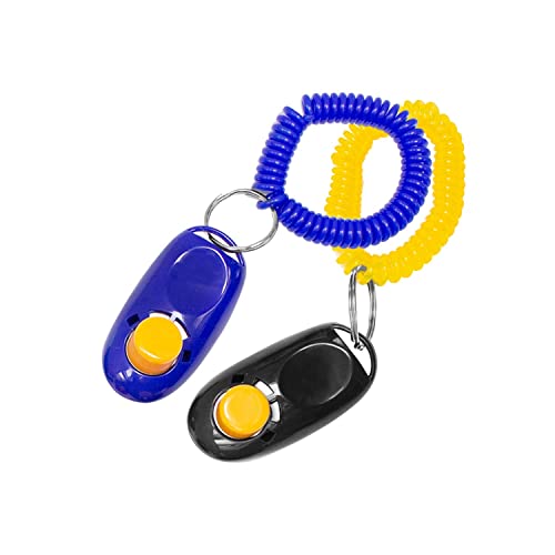 SRIPET Dog Clickers with Wrist Bands, Colorful and Effective Training Tools Dogs Training kit for Puppy or Cat (Pack of 2, Clicker)