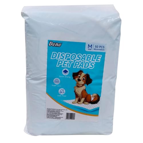 Cature Care by Nature Disposable Pet Pads, 50 Count 45x60 cm, 5 Layer Pee Pads for Dogs, Absorbent Diaper Changing Pad, Dog Potty Training Supplies, Quick Dry Pet Housebreaking Essentials for Puppies