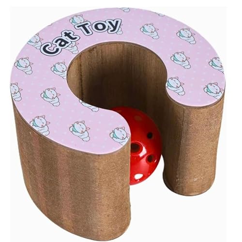 Emily Pets Scratcher Cardboard Ball Track Scratching Pad Grinding Toy Mat for Animal Cat Entertainment Protecting Furniture Hamster Cat