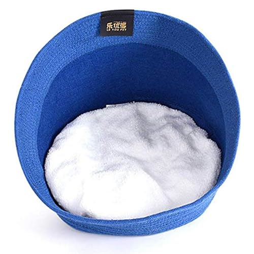 Emily Pets Cat Bed Felt Cave Pet Mat Sofa Lounger with Cushion (Blue)