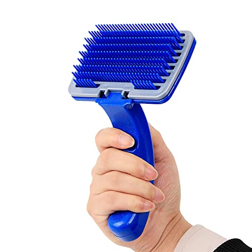 Cature Care by Nature Slicker Brush for Dogs, Cats, Puppies & Rabbits - Self-Cleaning Pet Grooming Comb With Press Key - Hair Remover for Small, Medium & Large Dogs