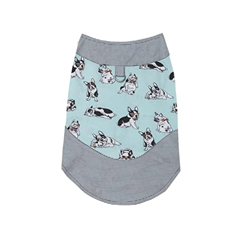 Lulala Pet Shirt Striped Cotton Shirt,100% Cotton Pet Shirt Summer Lightweight Pet T-Shirts Soft Cats Pets Tee Shirt Tank Top Sleeveless Vest Pet Apparel for Medium Small Pet(8 Inch,Sky Blue)