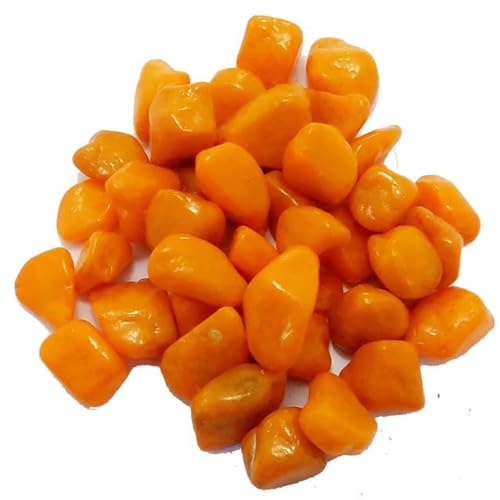 Cature Care by Nature Decorative Rocks, Mini Pebbles Aquarium Stones, Bonsai Gritty Rocks for Succulent Cactus, Top Dressing, Garden & Plants, Fish Tank, Landscaping, Home Décor (1.95kg)(Orange)