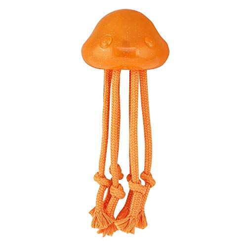 emily pets Chew and Floss Jelly-Fish with Rope for Medium & Large Dog
