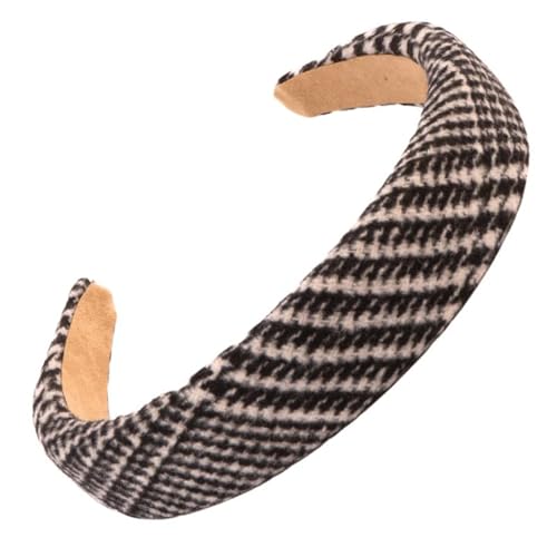 F DREAM 1pc Fabric Headband For Women, Elegant Hair Accessory For Autumn & Winter (HB: Black-White)