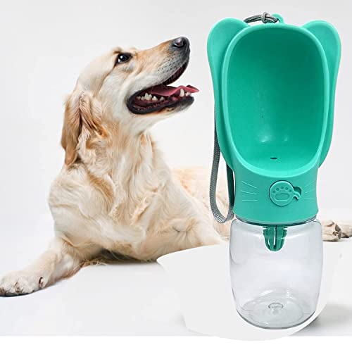 Emily Pets Portable Dog Water Bottle – Leak-Proof Pet Dispenser with Attached Bowl – BPA-Free, Travel-Friendly, Outdoor Hydration for Dogs (Sky Blue, S-350ml)