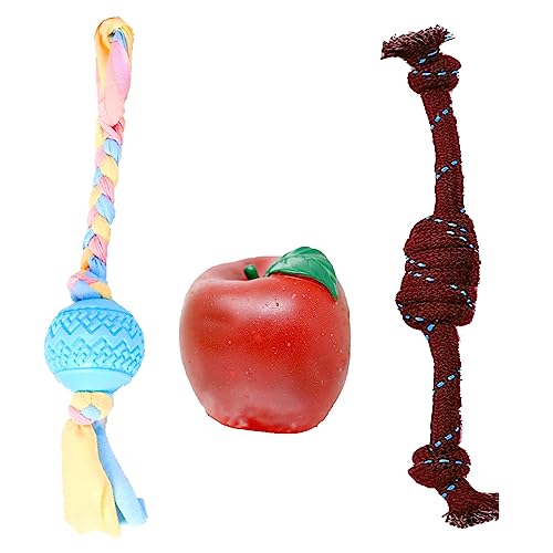 cature Care by Nature Dog Toys,Dog Rope Toy,Apple Shape Toy,Chew Toy,Squeaky Toy,Interactive Dog Toy For Small And Medium Dog Toys Pack Of 3 Color May Very(Combo4)