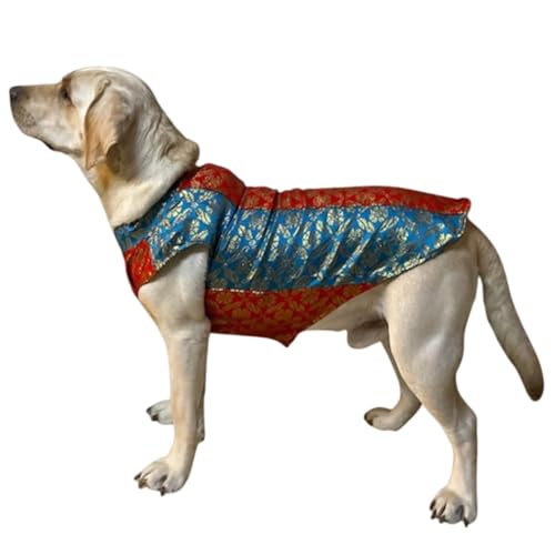 Lulala Customized Dog Dress | Personalized Size and Colour Pet Outfit Coat, Traditional Indian Design