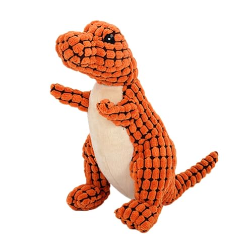 cature Care by Nature Catuer Plush Dog Toy Dinosaur Shape Play Toys Squeaky Plush Toy Funny Sounds Doll Training Toy Chew Toy (Red, 12 Inch Length)
