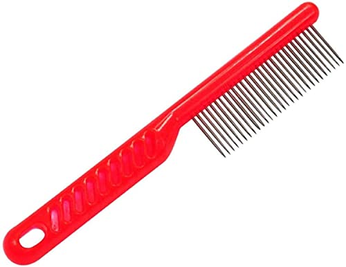 Emily Pets Grooming Brushes For Dogs Pet Dog Trimmer Hair Grooming Comb Flea Shedding Brush Puppy Dog Stainless Steel Grooming Brush Clean Tool(Red)