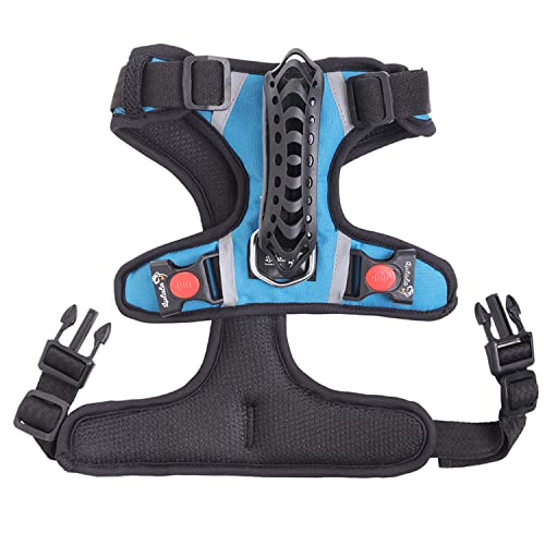Lulala Dog Harness No Pull,Reflective Strong Dog Harness,Dog Vest with Molle & Sturdy Handle,No Choke Front Lead Breathable Dog Harness,Adjustable Soft Padded Pet Vest with Easy Control(S,Sky Blue)