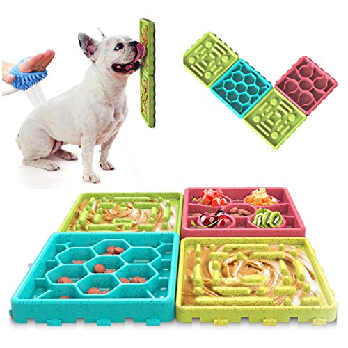 ANYPET Rubber Any Pet-Slow Feeding Mat, Tray, Slow Feeder Dog Bowls, Food Mat For Dog, Dog Lick Pad Anxiety Relief Feeding Mat With Suction,5.9 cm,H_2.9 cm,W_5.9 cm