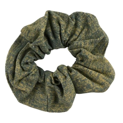 F DREAM Hair Scrunchie, Soft Casual Scrunhie, Ponytail knitted Scrunchie, Hair Style, Bun Scrunchie, Green Elastic Tie