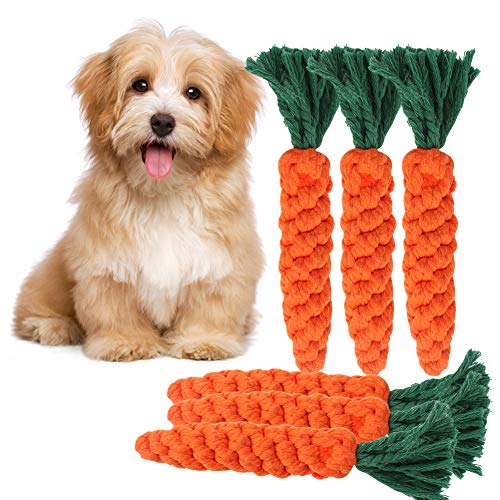 EMUST Dog Rope Toys 6 Pack, 100% Cotton Dog Toys for Small Dogs, Puppy Teething Toys, Dog Chew Toys for Boredom Training Indoor/Outdoor