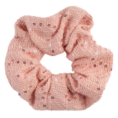 F DREAM 1pc Women's Vintage Washed Denim & Glitter Hair Hoop For Daily Use (RB-Pink)