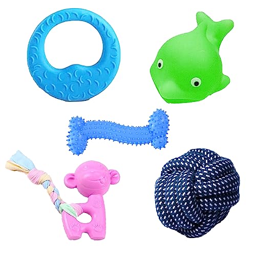 cature Care by Nature Dog Toys,Dog Chew Toy,Rubber Bone Toy,Ball Shape Toy,Interactive Dog Toy For Small And Medium Dog Toys Pack Of 5 Color May Very(Combo1)