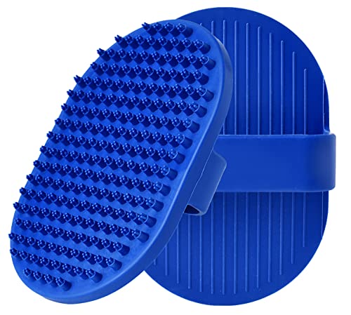 Kwispel Dog Grooming Brush, Dog Shampoo Bath Brush Shedding Soothing Massage Rubber Comb for Long Short Haired Dogs and Cats 2pcs