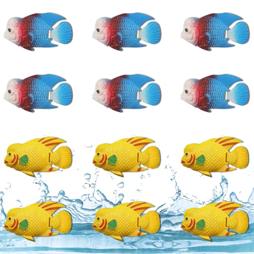 emily pets Artificial Plastic flowerhorn Fish Fake Marine Fish for Indoor Aquarium Tank Décor (Pack 12, Mix Color)