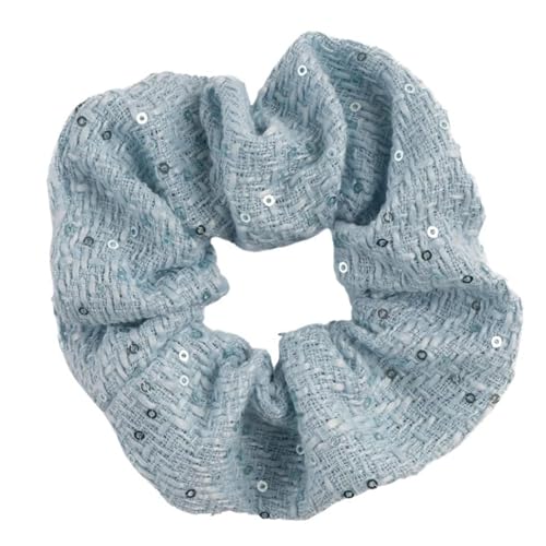 F DREAM 1pc Women's Vintage Washed Denim & Glitter Hair Hoop For Daily Use (RB-Blue)