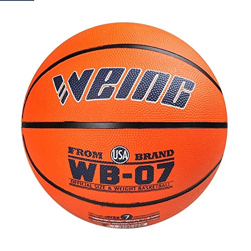 WEING Premium Rubber Quality Puncture Proof Orange, Basketball Size-7, (WB-07) for Boys & Girls (USA Brand)