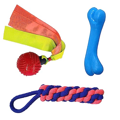 cature Care by Nature Dog Toys,Dog Chew Toy,Rubber Bone Toy,Interactive Dog Toy For Small And Medium Dog Toys Pack Of 3 Color May Very(Combo7)