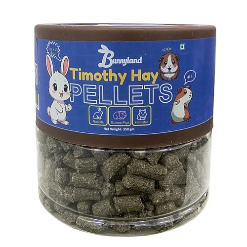 Bunnyland Timothy Hay Pellets for Rabbit, Guinea Pig & Hamster | High Fiber Digestive Feed | Natural Small Pet Food – 350g