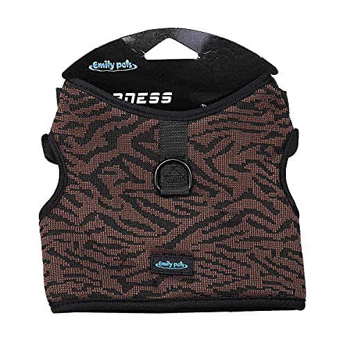 Emily Pets Pet No Pull Dog Harness, No Choke Front Lead Dog Harness with Leash Huck Attachments, Adjustable Soft Padded Pet Vest with Easy Control for Small to Large Dogs(Brown,Medium)