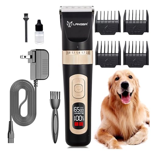 Cature Pet Clipper for Matted Long Hair, 5-Speed Cat Grooming Kit Cordless Low Noise Pet Hair Clipper Trimmer For Dogs and Cats (Black)