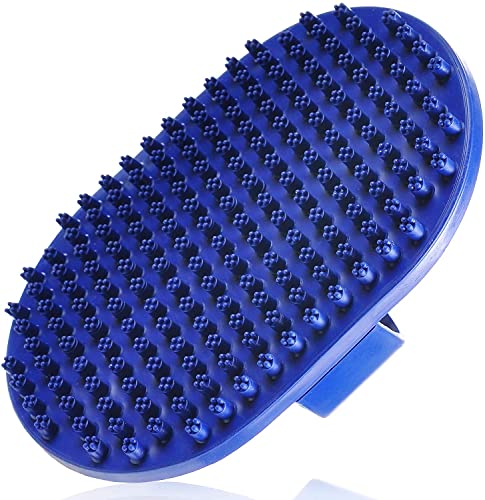Dog Grooming Brush | Pet Shower & Bath Supplies for Cats & Dogs | Dog Bath Brush for Dog Grooming | Long & Short Hair Dog Scrubber for Bath (Blue)
