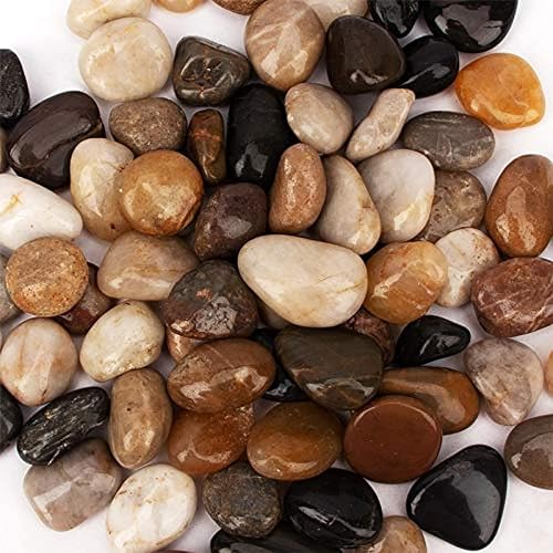 Cature Care by Nature River Rocks Pebbles for Indoor Plants, Decorative Mixed Color for Potted Plants Landscaping, Fish Tank, Patio Garden, Vase Fountain and Outdoor Decorative Stones (6-8Cm, 1.95KG)