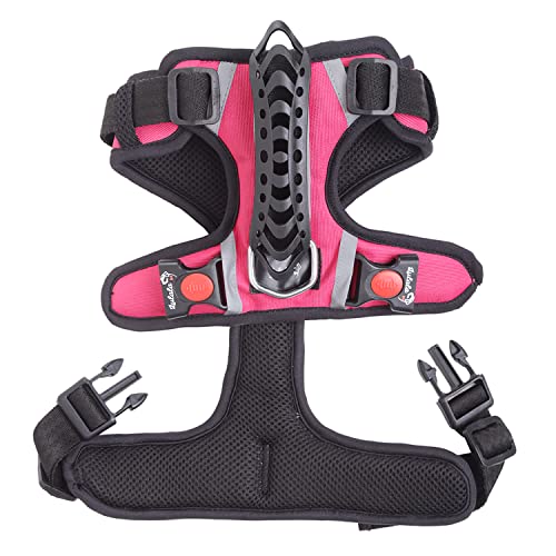 Lulala Dog Harness No Pull,Reflective Strong Dog Harness,Dog Vest with Molle & Sturdy Handle,No Choke Front Lead Breathable Dog Harness,Adjustable Soft Padded Pet Vest with Easy Control(M,Pink)