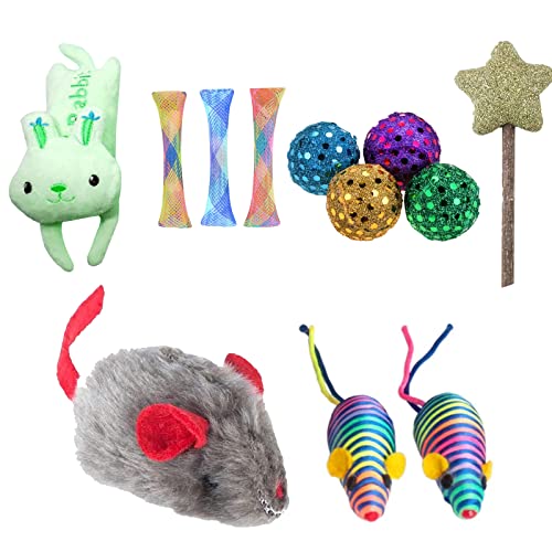 emily pets Variety Pack Cat Toy Bundles for Cats & Kittens, Fun & Engaging Play (Pack of 6, Color May Vary)