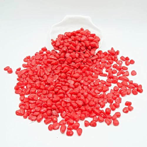 Cature Care by Nature Decorative Rocks, Mini Pebbles Aquarium Stones, Bonsai Gritty Rocks for Succulent Cactus, Top Dressing, Garden & Plants, Fish Tank, Landscaping, Home Décor (9.9kg)(Red)