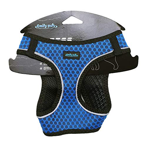 Emily Pets Dog Harness - All Weather Mesh, Step in Adjustable Harness for Small and Medium Dogs (Medium,Blue)