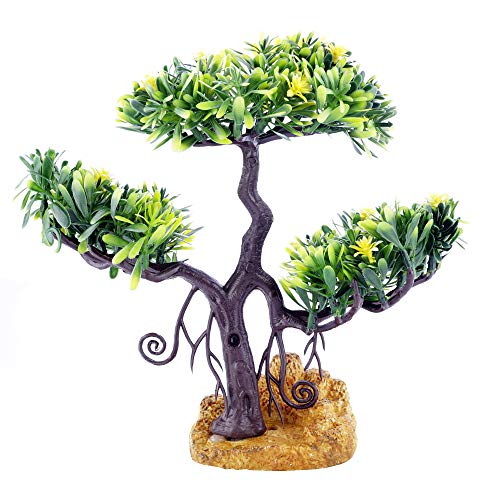 SRI Fish Aquarium Decorative Artificial Plastic Plant with Real Effect for Fish Tank (Yellow)